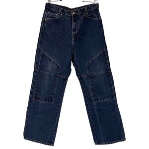 Vtg‎ Phat Farm Men Dark Blue Double Knee Baggy Jeans Y2K Streetwear Grunge 32x33